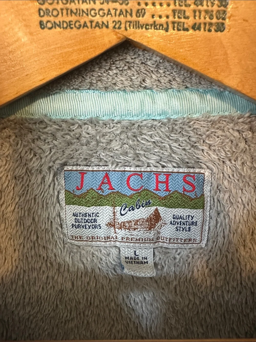 Jachs Gray Plush Fleece Pullover Snap T Jacket with Turquoise Accent Women's L - Picture 3 of 4